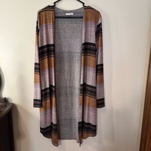 Maurices Orange and Black Long Cardigan